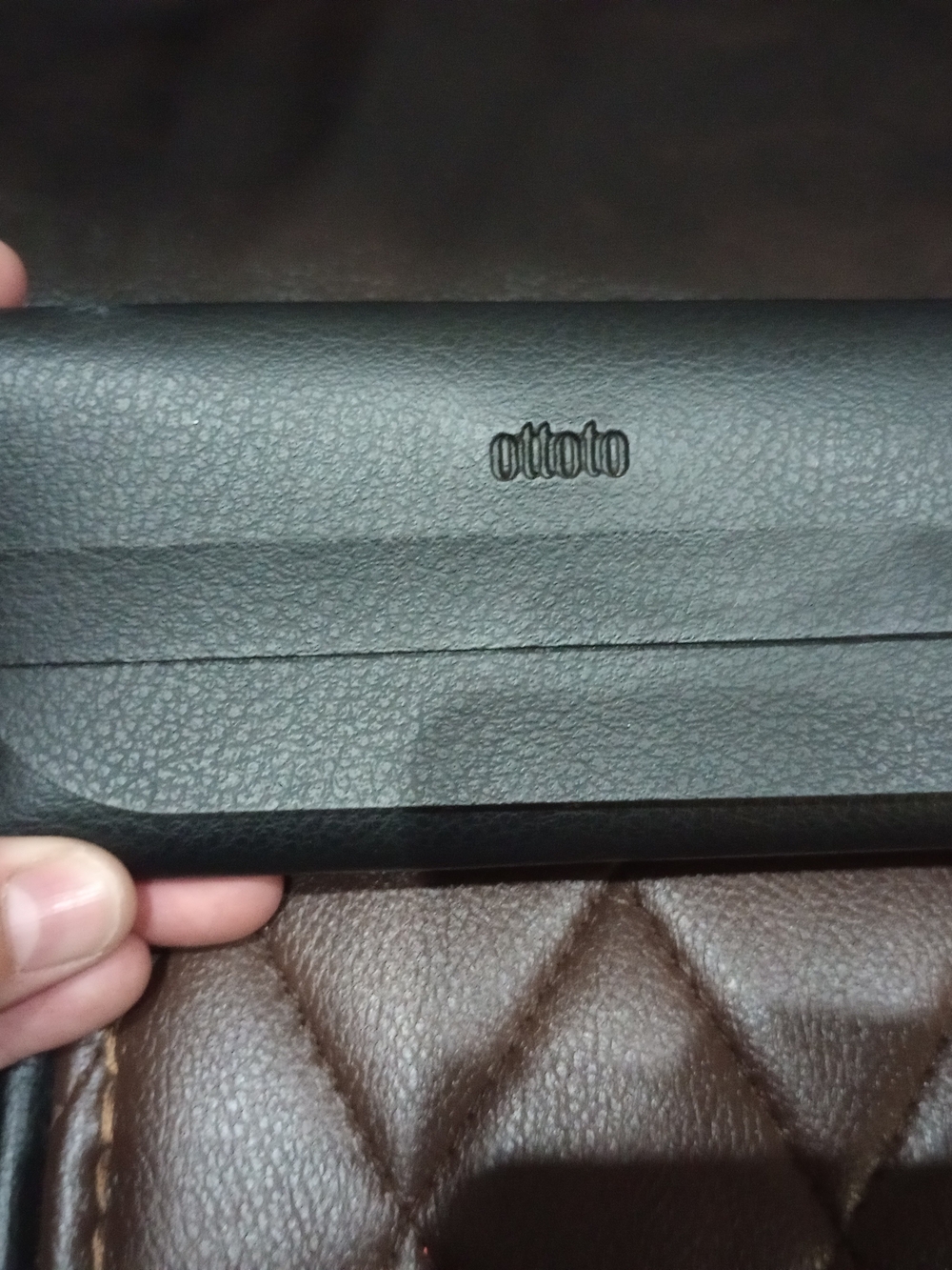 OTTO Black Men's Leather Wallet Bag/ Sunglasses Case
